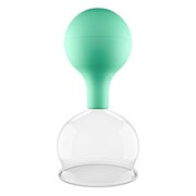 Produktabbildung: Pulox Schröpfglas aus Echtglas mit Saugball - 62mm in Grün 1 St