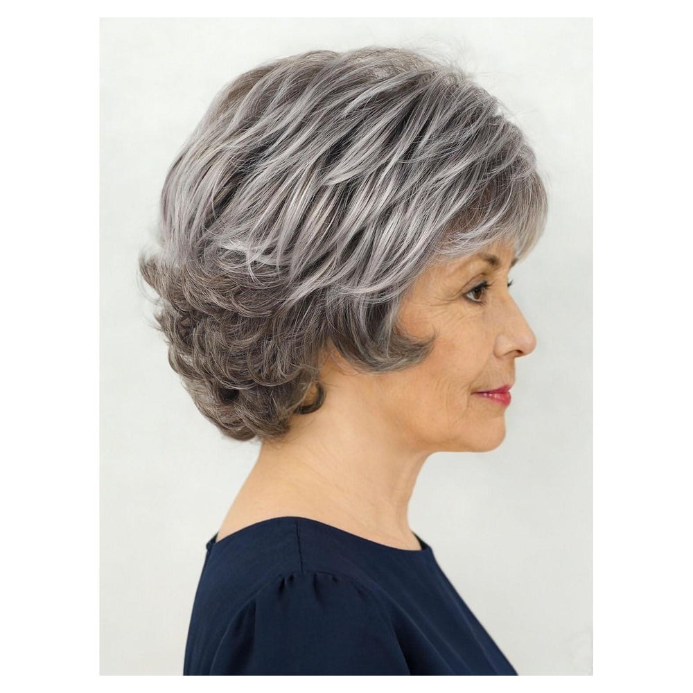 Perücke Pixie Damen Pony Kunsthaar Haarausfall Grey Mixed Br 1 St