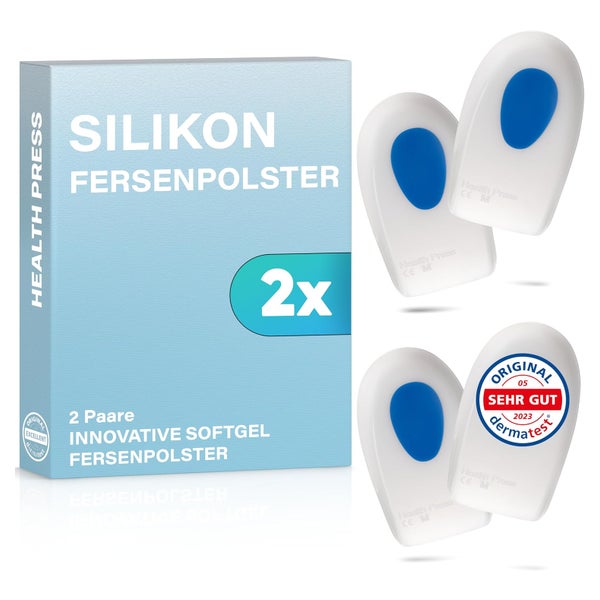 Health Press® Silikon Fersenpolster 2 Paare Größe M 4 St