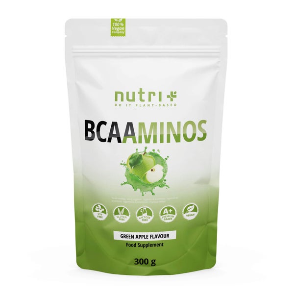 nutri+ BCAA Pulver Aminosäurenkomplex - Green Apple 300 g