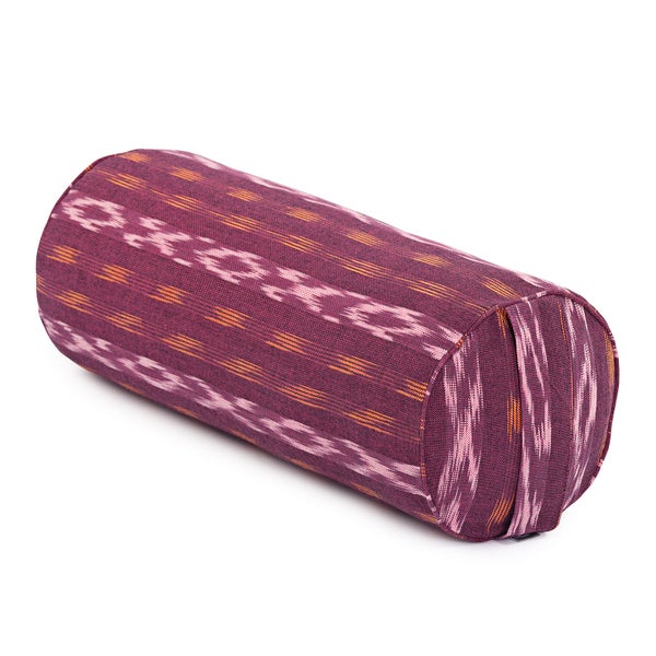 bodhi ETHNO Collection: Yoga-Bolster (rund), Ikat-Webstoff, weinrot 1 St