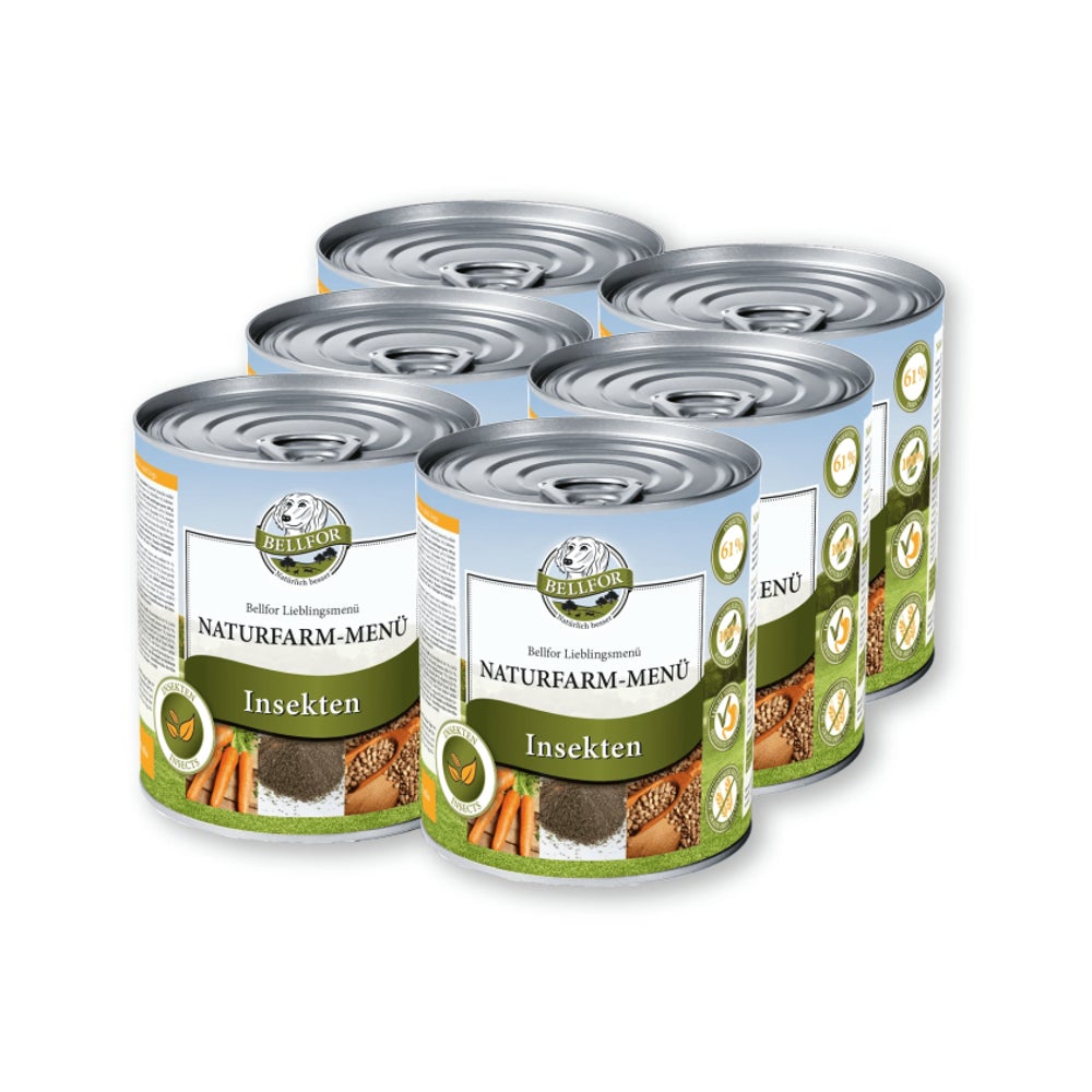 Bellfor Hundefutter Nass mit Insekten Naturfarm-Menü 4,800 g