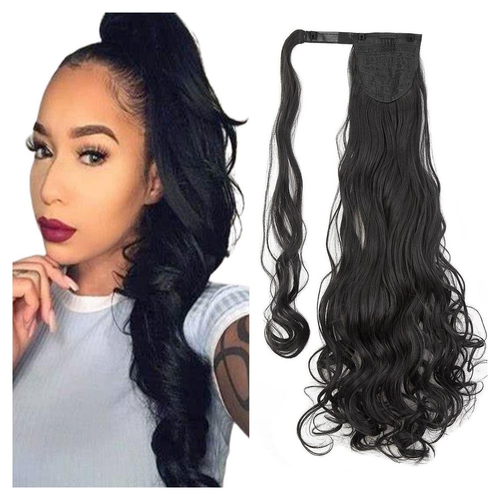 Pferdeschwanz Haarteil Clip in Extensions 130g 60 cm Dunkelb 1 St