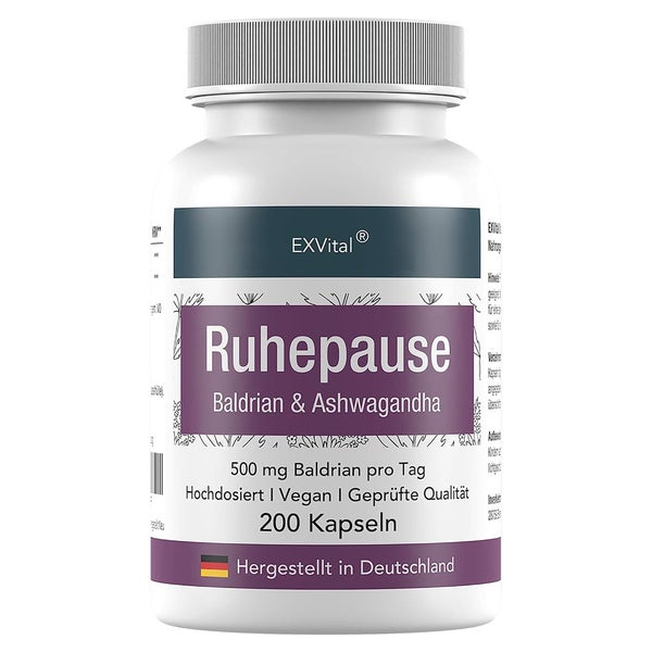 EXVital® Ruhepause Kapseln, mit Baldrian & Ashwagandha 144 g