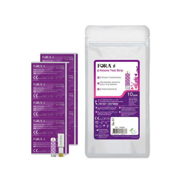 FORA 6 β-Keton Teststreifen (10 Stück) - Ketone Teststreifen - Fora 6 Teststreifen - The Tester 1 St