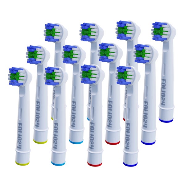 Folio24 - Aufsteckbürsten kompatibel mit Oral-B Zahnbürsten 12 St