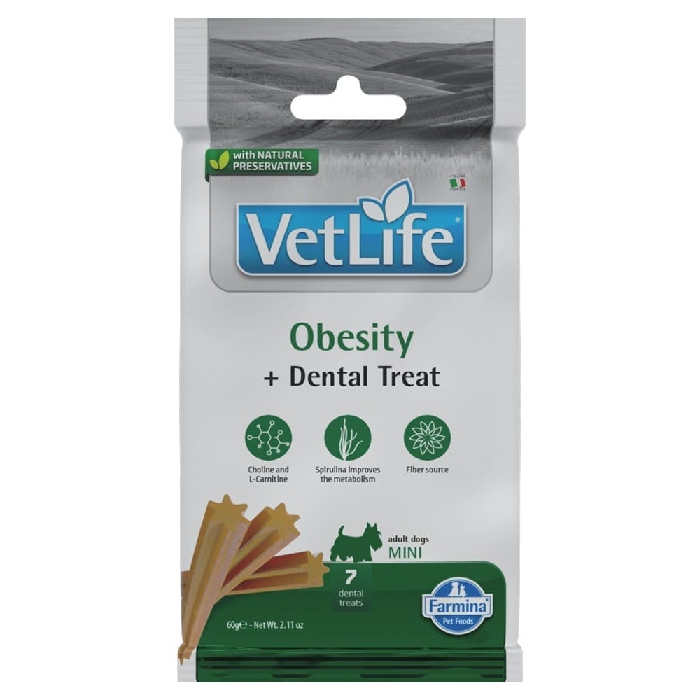 FARMINA Vet Life Dental Treat Obesity Mini (7 pcs ) dentale Leckerlis für kleine Hunderassen 0,06 kg