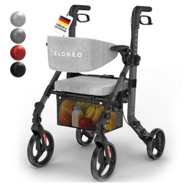 2in1 Rollstuhl Rollator Schwarz 1 St