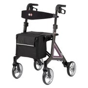 Rollator Bischoff & Bischoff Alevo Carbon - faltbar - 6 kg - mit Tasche & Rückengurt - Schwarz-Aubergine 1 St