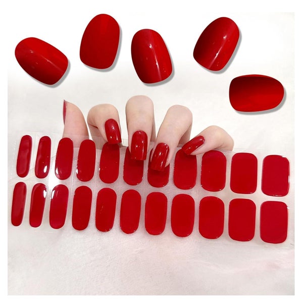 Nagelfolien 22 St selbstklebend UV Gel Gellack Stickers Red 1 St