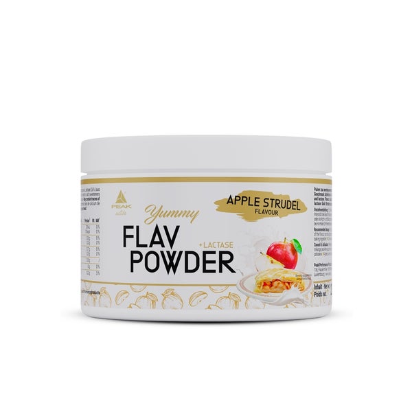 PEAK Yummy Flav Powder -250g - Geschmack Apple Strudel I 50 Portionen I Geschmackspulver I wenig Kalorien I Inulin I Ballaststoffe I mit Laktase I zum Kochen I Backen I vegan I low sugar 250 g