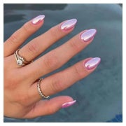 24 Stück Pink Glossy Oval Kunstnägel Zum Aufkleben Mittel Fa 1 St