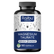 Magnesium Taurate Kapseln - Für Muskeln & Nerven - RAIBU 180 St