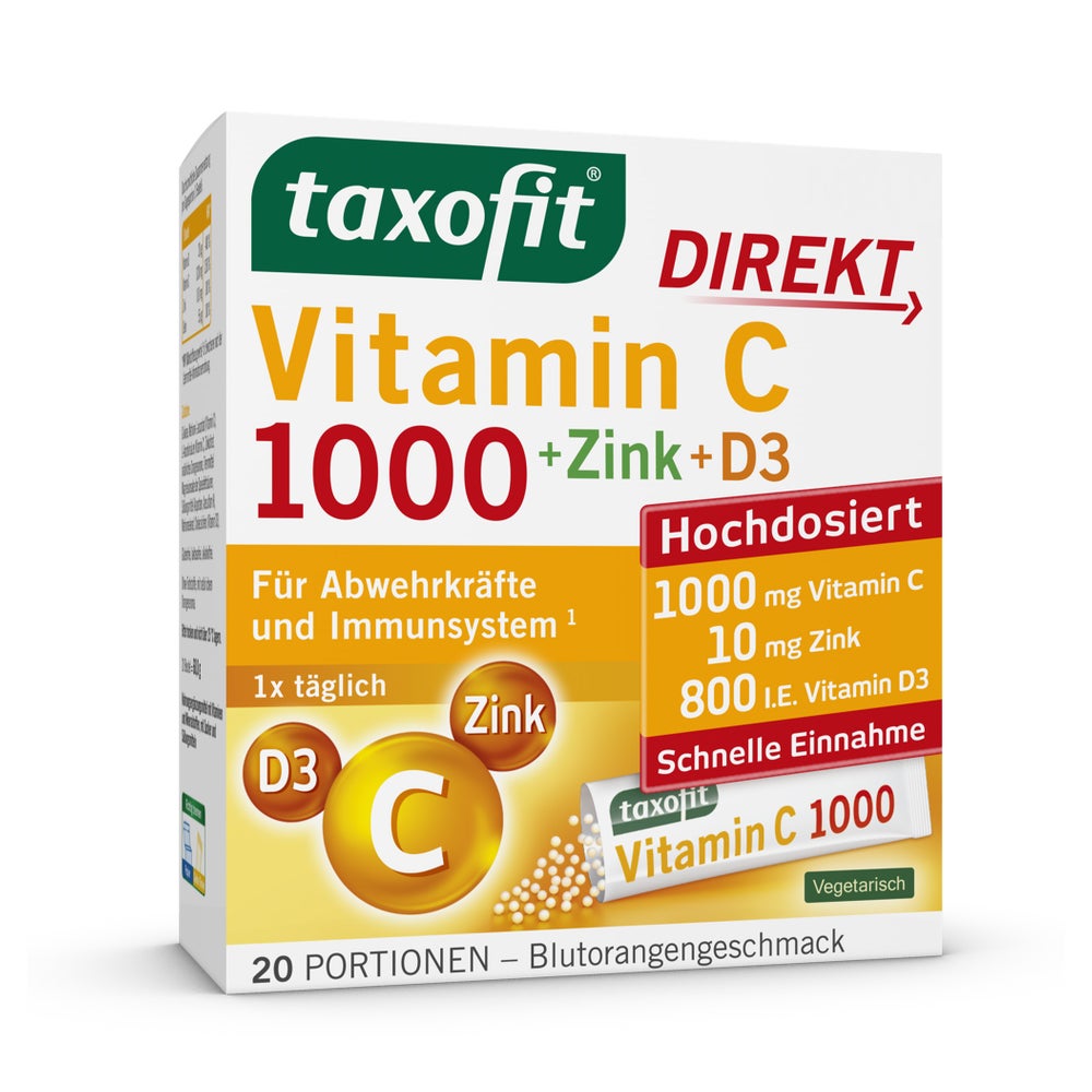 Taxofit Vitamin C 1000+Zink+D3 Direkt Gr 20 St