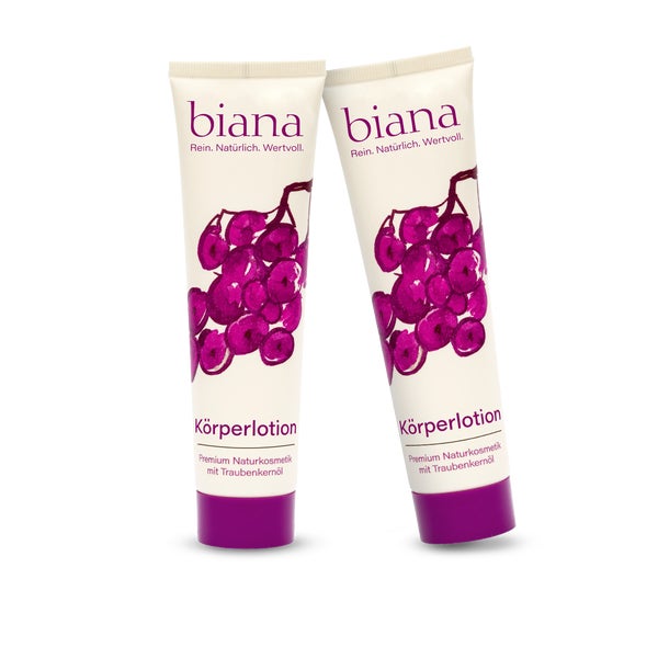 biana Körperlotion – Premium Naturkosmetik mit Traubenkernöl OPC 2x100 ml