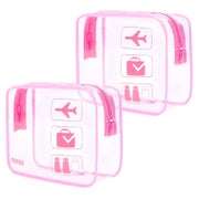 Kulturbeutel Transparent Flüssigkeiten Handgepäck Rosa 2 Pac 1 St