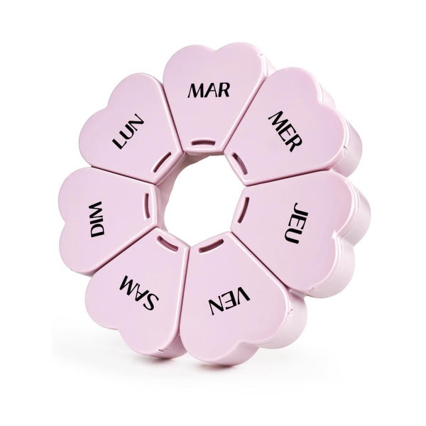 FHORAIN Pillen-Organizer 7 Tage rund, Rose Opaque