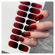 Nagelfolien Selbstklebend 16Stk Schwarz Rot Glitzer Rot Farb 1 St