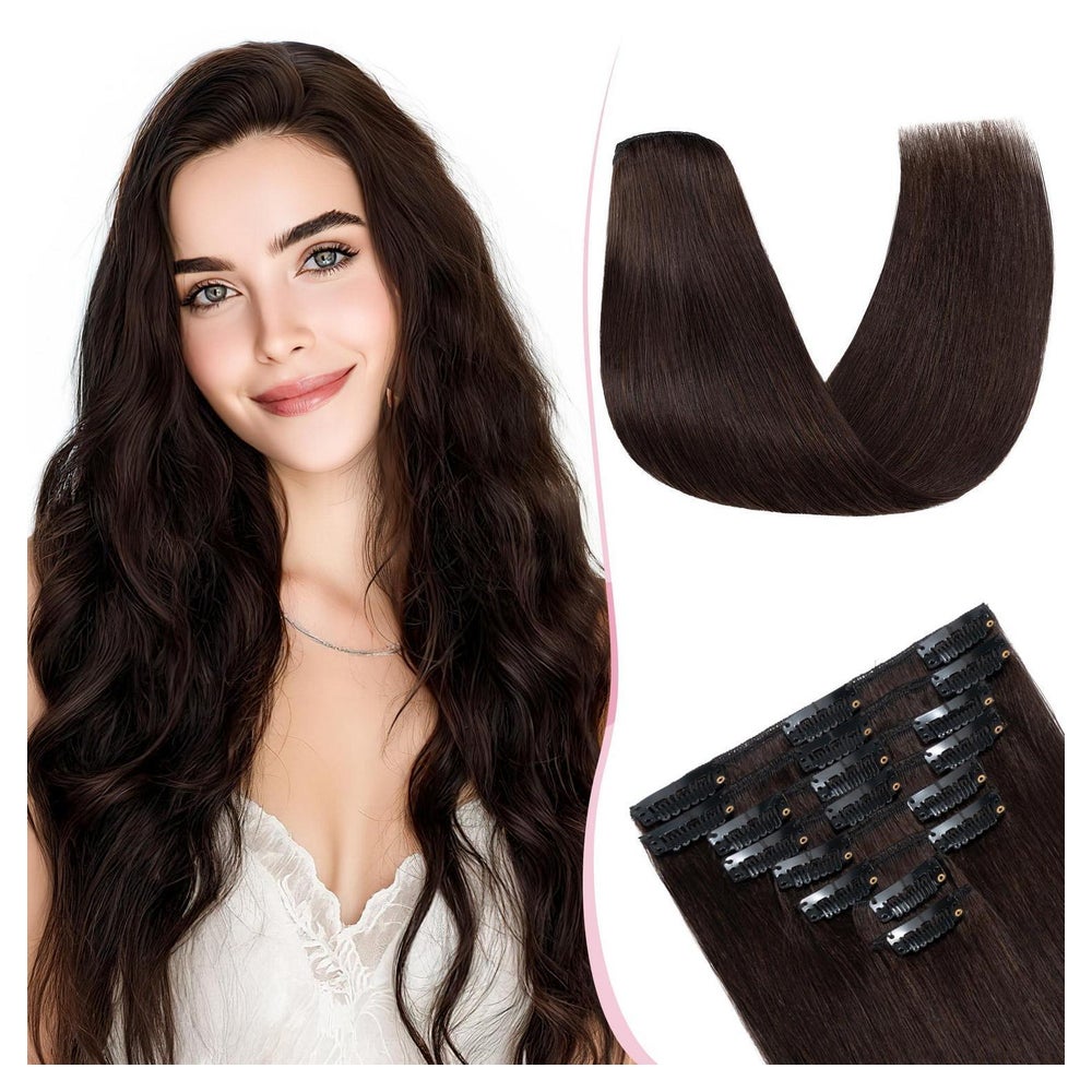 Clip Extensions Remy Echthaar Haarteil 8 50 cm 70 g 02 Dunke 1 St