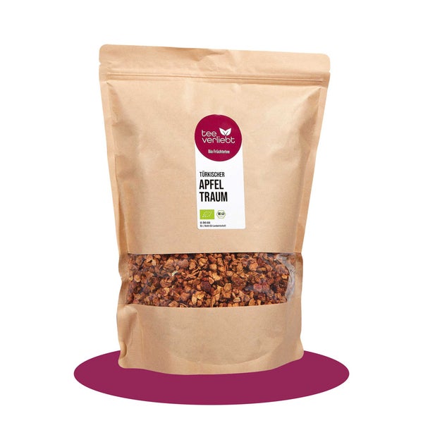 teeverliebt - Türkischer Apfeltraum Bio loser Früchtetee Großpackung I Süß-fruchtiger Apfeltee | 1kg 1000 g