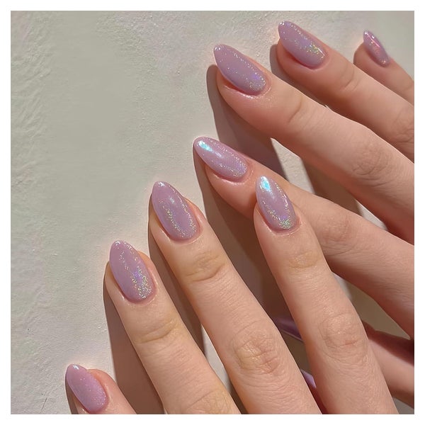 Falsche Nägel Press on 24 Stück Lila Purple Aurora 1 ml (1er 1 St