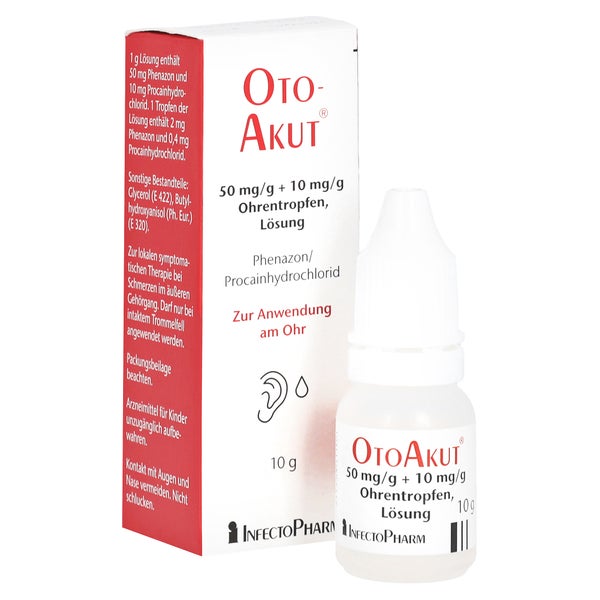 Otoakut 50 mg/g + 10 mg/g Ohrentropfen L 10 g