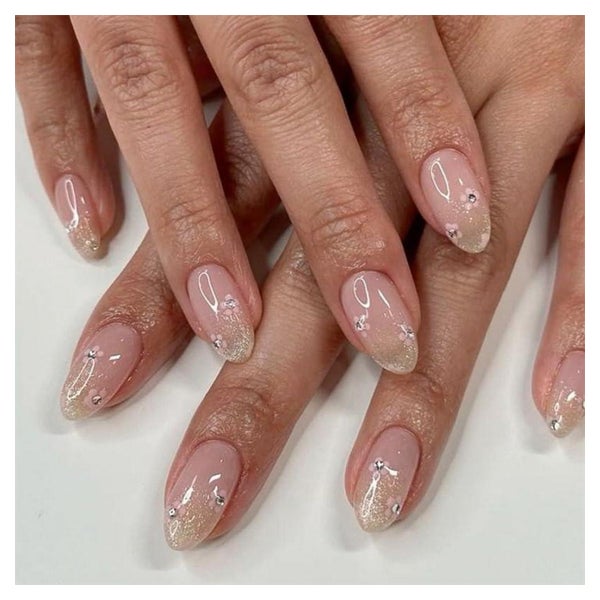 Künstliche Nägel French Short Almond Nude 24er Frauen Green 1 St
