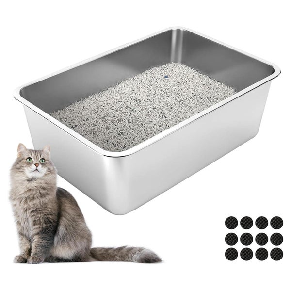 Katzentoilette Edelstahl 60x40x20cm Offener Typ 60×40&# 1 St