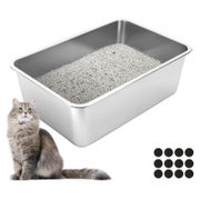 Katzentoilette Edelstahl 60x40x20cm Offener Typ 60×40&# 1 St