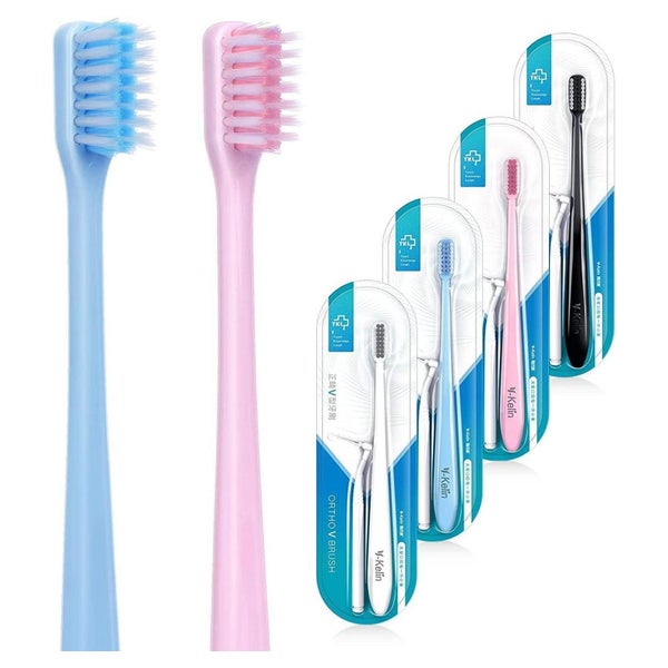 4er Pack Kieferorthopädische Zahnbürste V-Form Weiche Borste 1 St