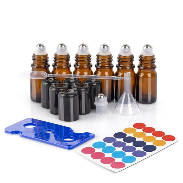 Rollon Flaschen Glas 5ml Anti UV Pipette Massage Braun 5ml X 1 St