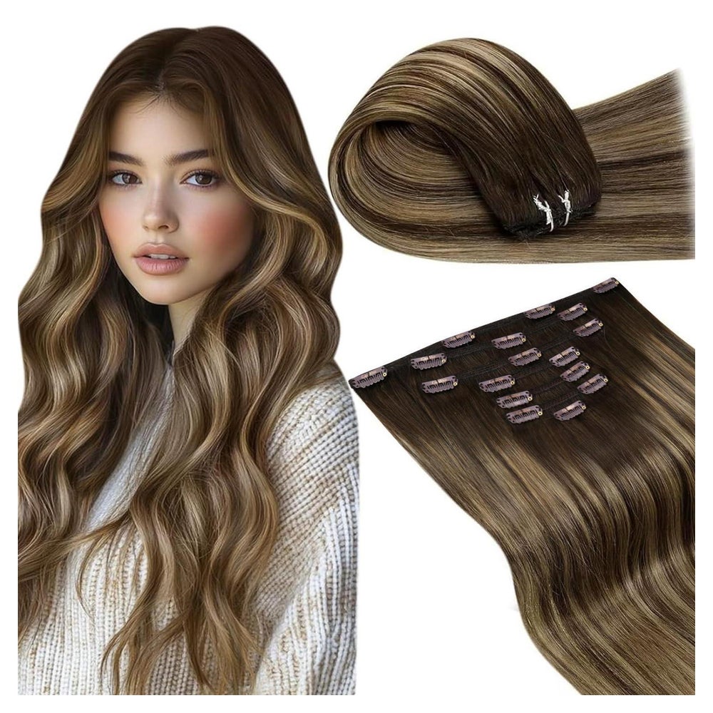 Clip In Extensions Echthaar Balayage Ombre 40cm-7PCS-135G 3. 1 St