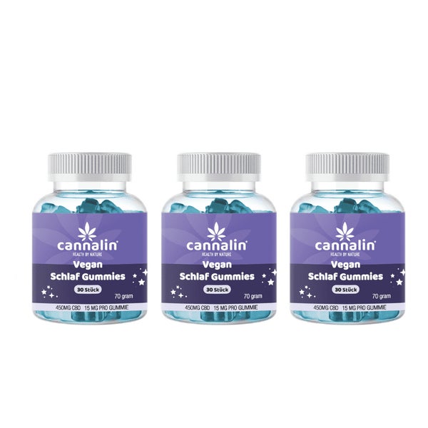 Cannalin - 3x CBD Schlafgummis mit Melatonin - 15 mg CBD 90 St