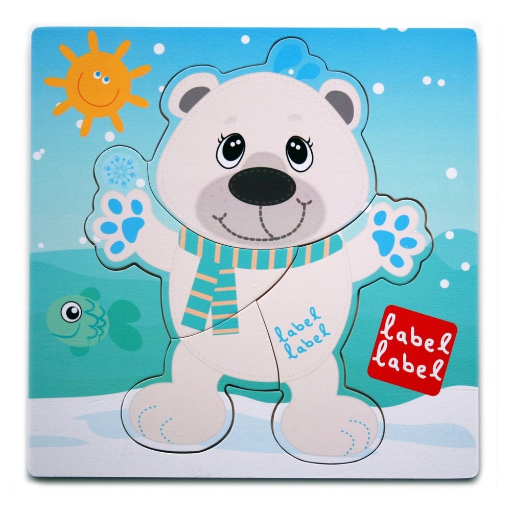 Label-Label Steckpuzzle / Holzpuzzle / Greifpuzzle Eisbär 1 St