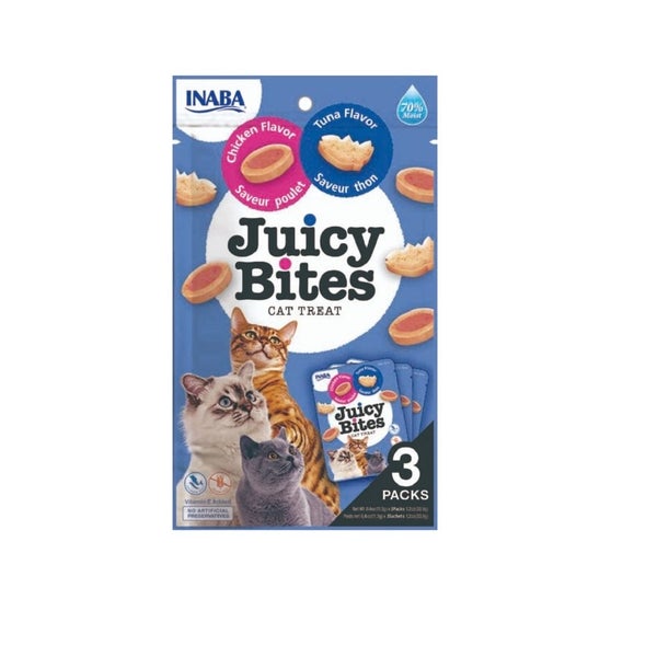 INABA Juicy Bites Leckerli mit Thunfisch und Huhn für Katzen 33,9 g (3x11,3 g) 0,033 kg