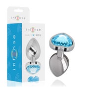 Intense - Aluminium-metall-anal-stecker Blaues Herz, Größe