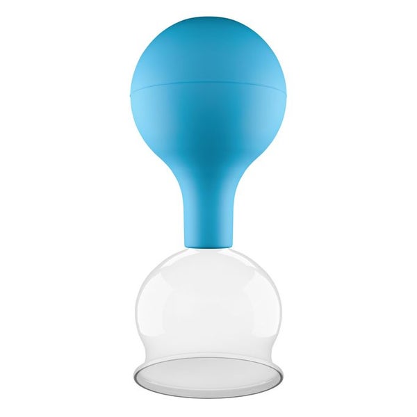 Pulox Schröpfglas aus Echtglas mit Saugball - 52mm in Blau 1 St
