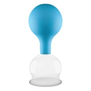 Produktabbildung: Pulox Schröpfglas aus Echtglas mit Saugball - 52mm in Blau 1 St
