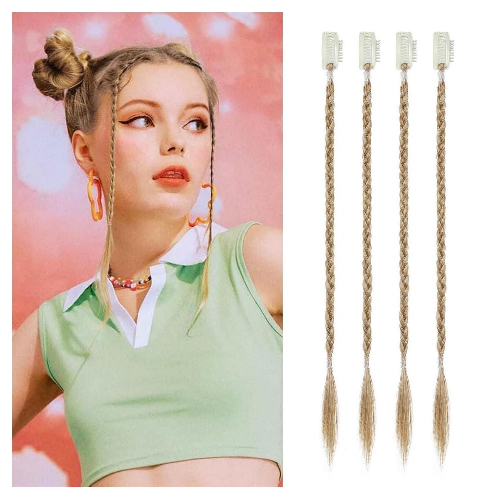 Haarverlängerung Clipin Braid 4PC 35 CM Goldblond mit Highli 1 St
