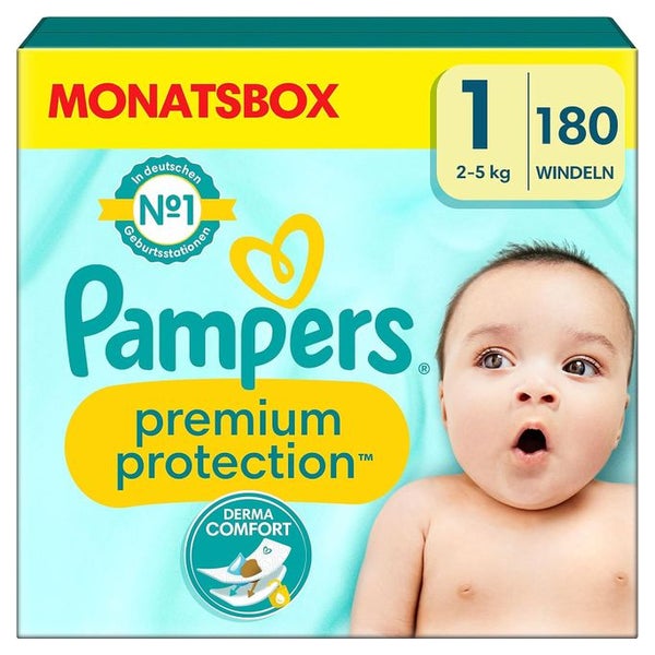 Pampers Baby Windeln Größe 1 (2-5kg) Premium Protection 180 St