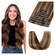 Clip In Extensions Echthaar Remy 4P27 Mittelbraun Dunkelblon 1 St