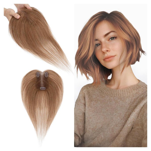 Topper Echthaar Toupet Clip in Damen 27cm (Seitenpony) #6 He 1 St