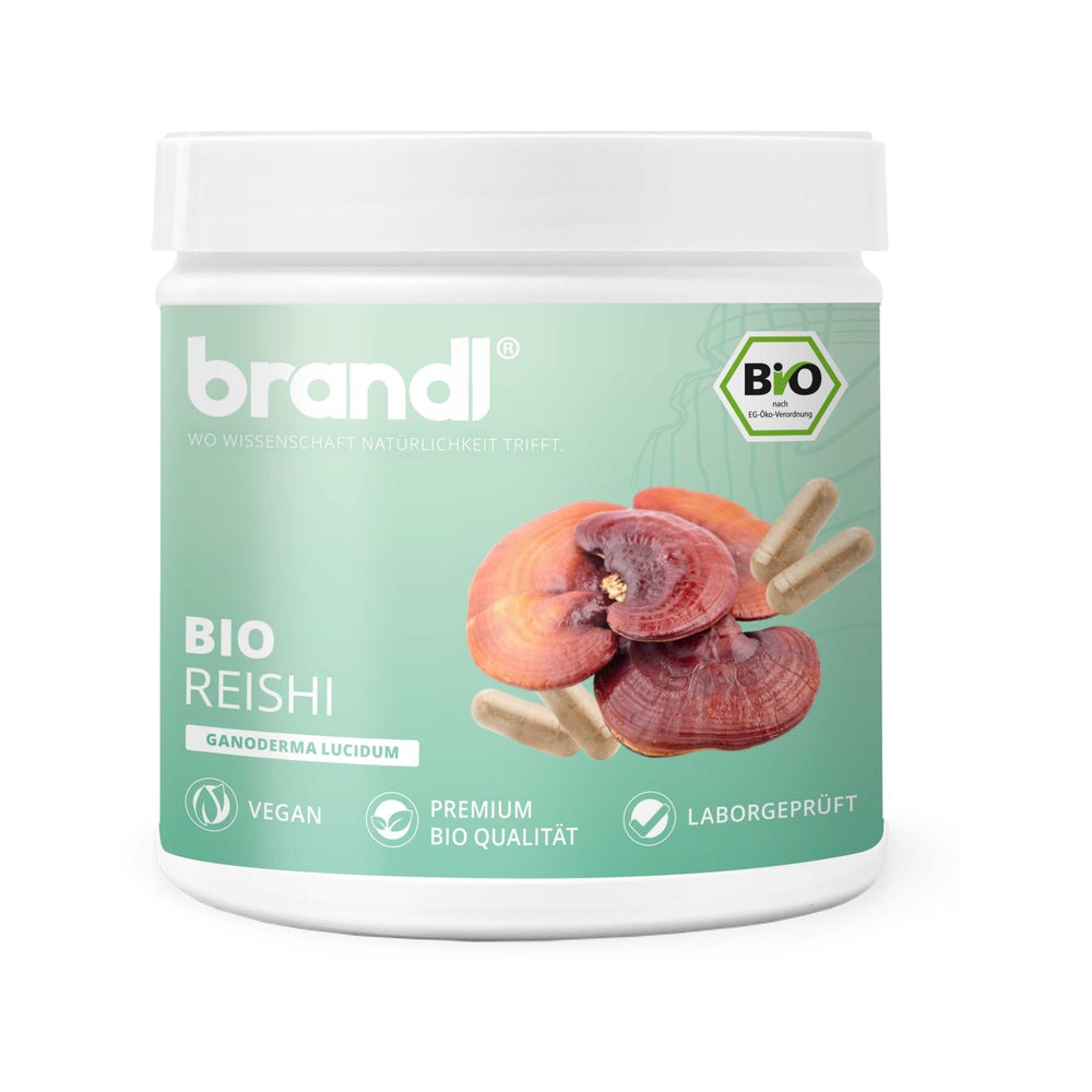brandl® Bio Reishi Pilz Kapseln hochdosiert | Premium extern laborgeprüft | Vitalpilz mush room 120 St