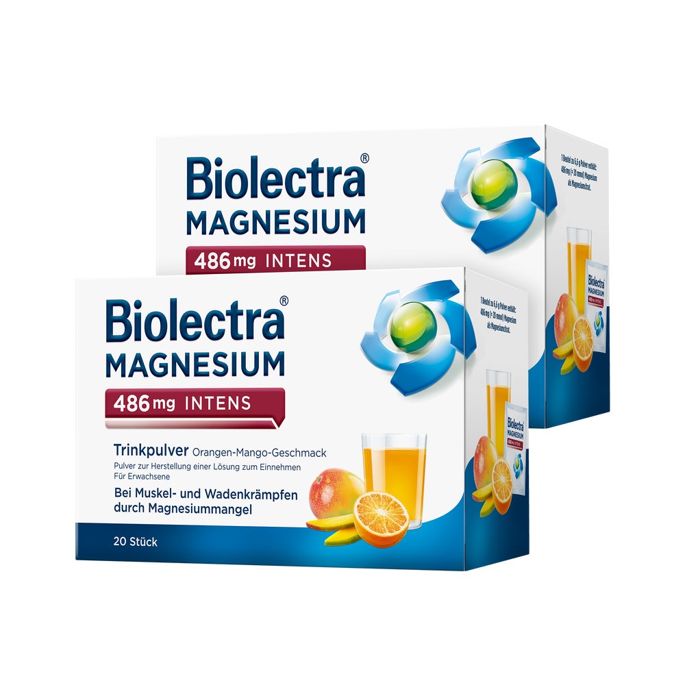 Biolectra Magnesium 486 mg Doppelpack 2X20 St