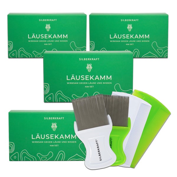 Silberkraft Läusekamm Set 4 Stück 4 St
