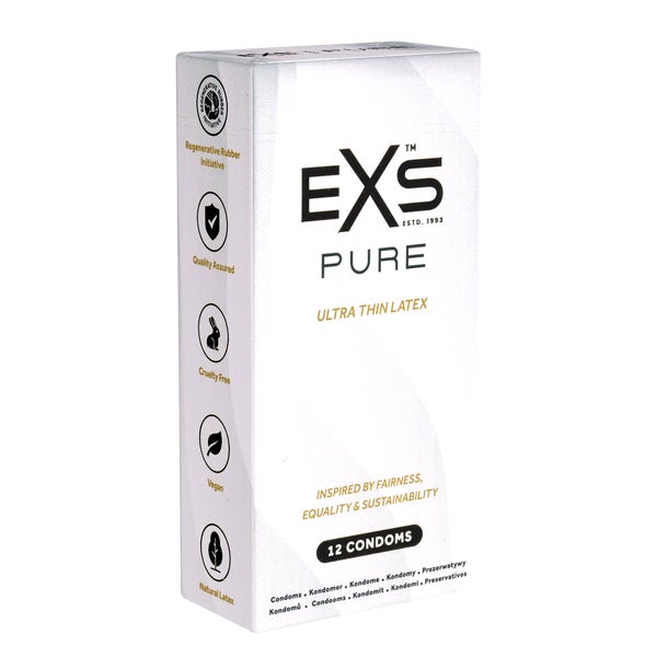 «Pure» – 12 dünne, vegane Latexkondome mit Comfort-Form (12 Kondome) 12 St