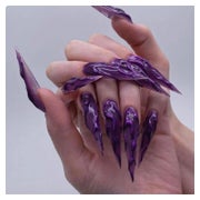 24 Stiletto Press on Nägel Lila Goth Punk Design 3D Textur C 1 St
