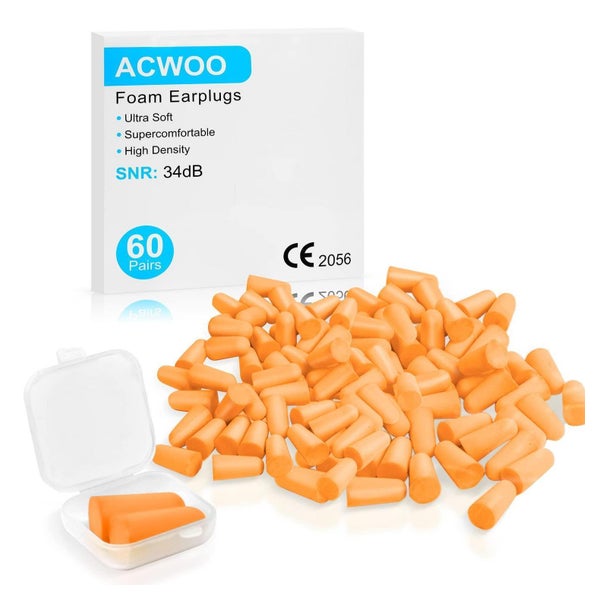 ACWOO Ohrstöpsel 60 Paare Gehörschutz Schaumstoff Stöpsel Geräuschunterdrückung