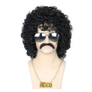 Perücke Herren 70er Disco 3er Set Schwarze mit Halskette & S 1 St