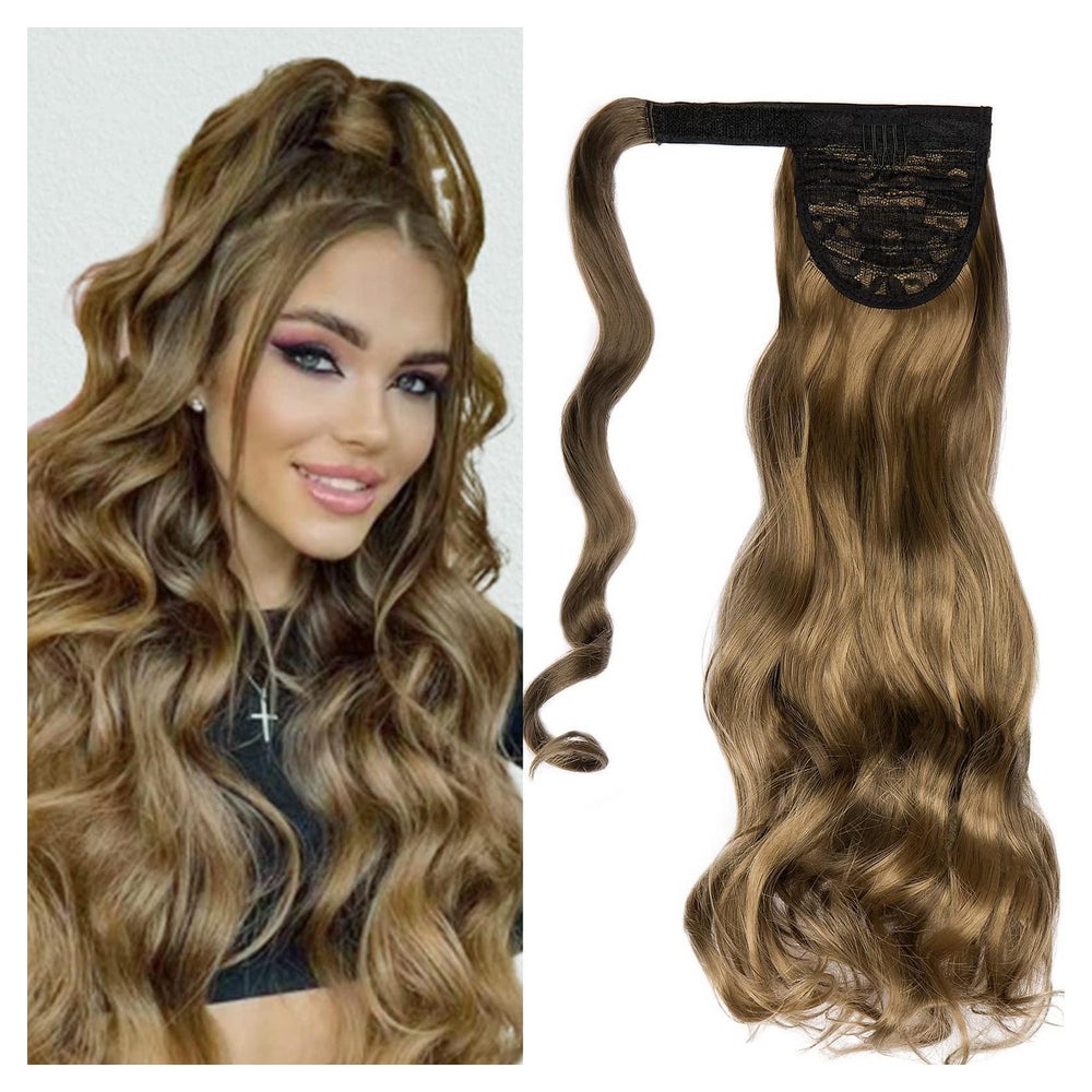 Pferdeschwanz Haarteil Clipin 50 cm Aschblond&Schmutzige Blo 1 St